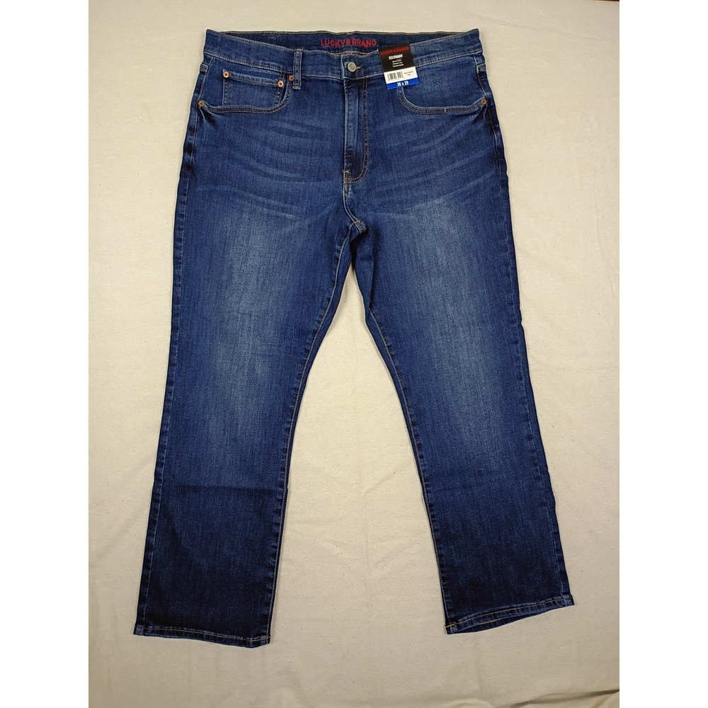 Lucky Brand 223 Straight Leg Jeans Mens 36x29 Dark Blue Stretch Denim New NWT